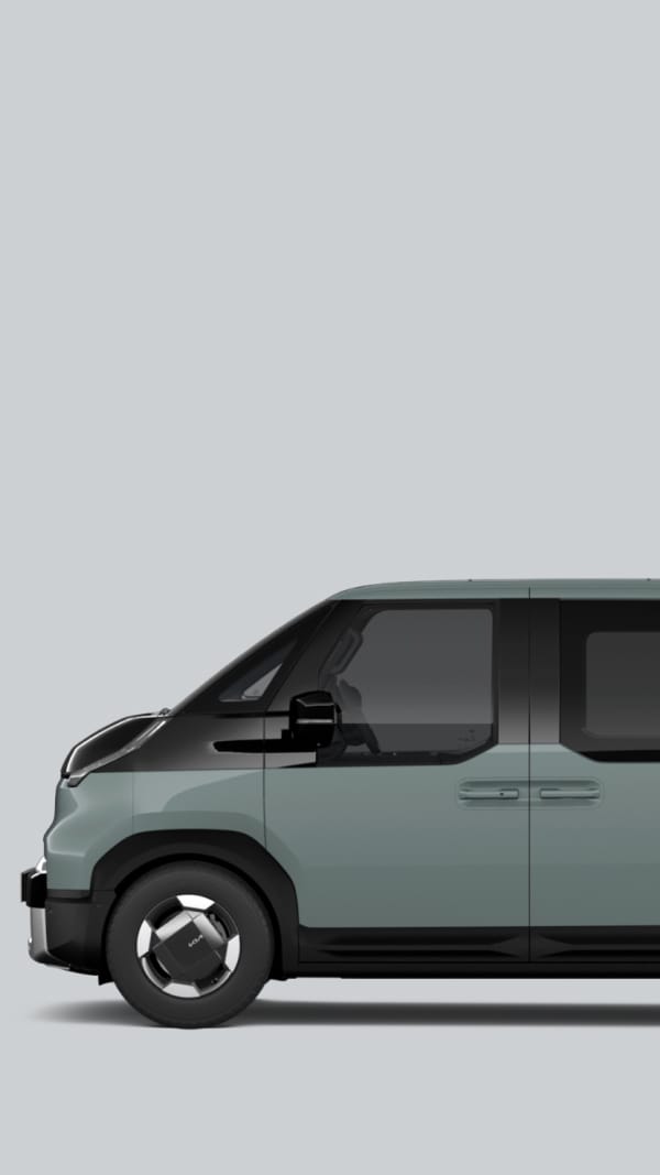 Seitenansicht des Kia PV5 WAV in voller Länge.