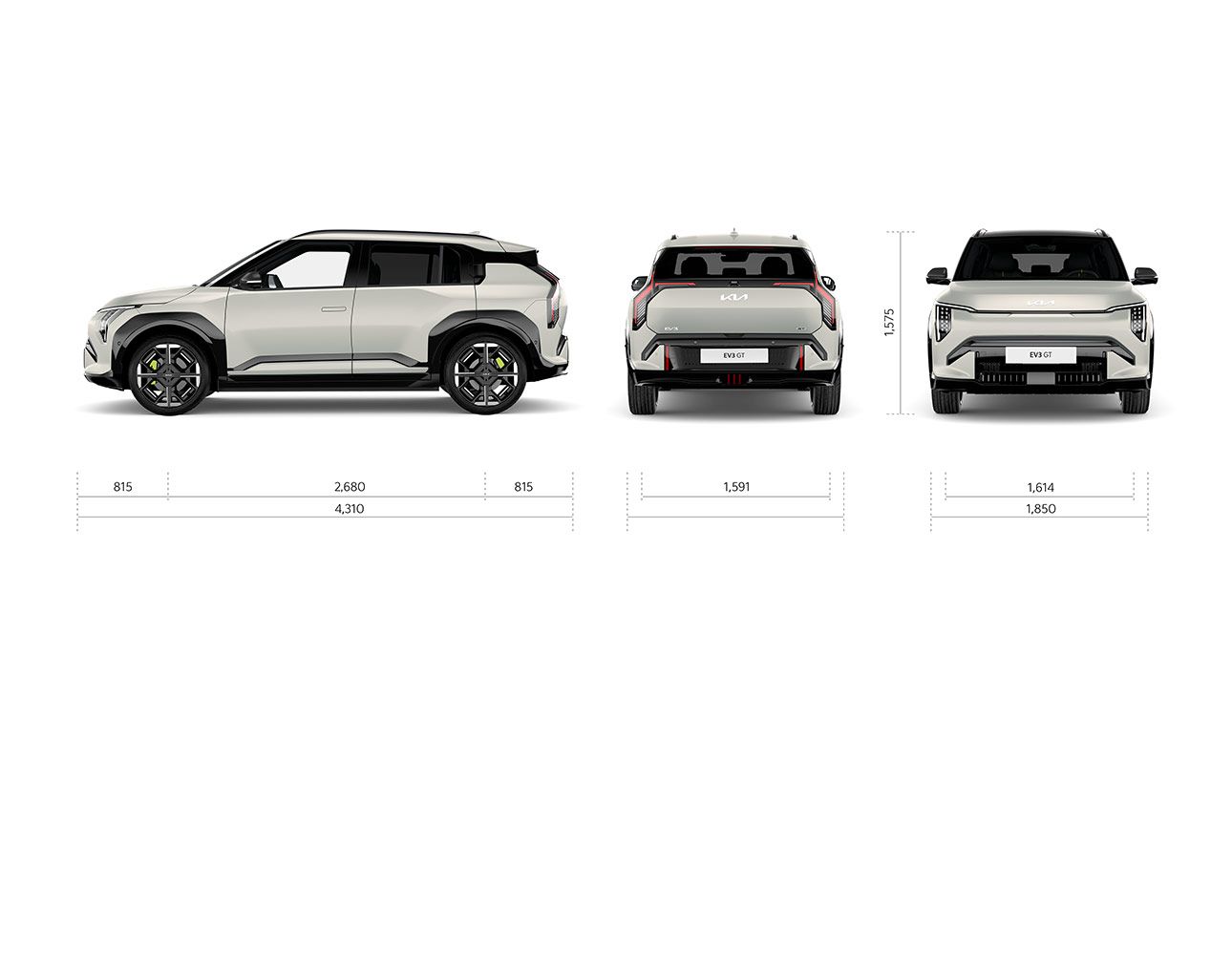 Kia EV3 Dimensions - all